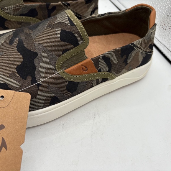 OluKai Lae'ahi Pa'i Husk/ Ke au Green Camo Slip On Shoes Size 12 NWT - Picture 8 of 8